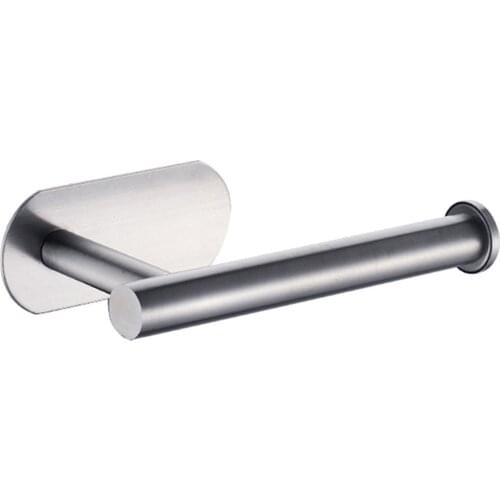 Bathroom Gadgets Paper Towel Holder Shelf Tissue Holders Wall-mounted Self Adhesive Silver Stainless Steel Durable Storage Rack