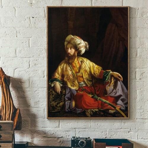 Cotton no frame classical court figure Arab man canvas printings oil painting printed on cotton wall art decoration picture