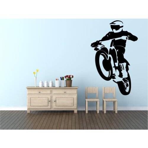 Motocross Cool Wall Decal Vinyl Wall Stickers For Boys Rooms Modern Design Man Sport Home Decor Art Mural Interior StickerSYY865