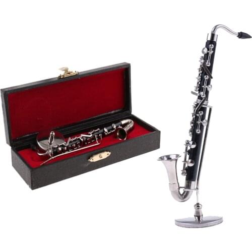 1/6 Scale Action Figures Dollhouse Accessory Copper Clarinet Model Miniature Musical Instrument for Home Office Decor