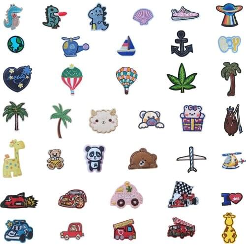 White self-adhesive dinosaur sticker micro-chapter using DIY clothing supplies to sew kids jeans accessories 1PCS for sale