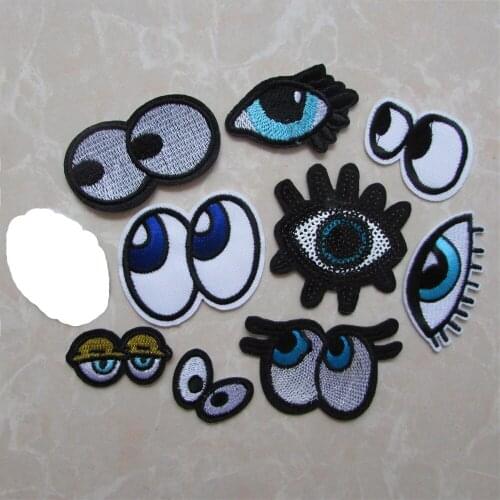 Fashion style 1PC Eye Iron-on Patches For Clothes Sew Sequin Applique Badge Sticker Motif Embroidery Patches DIY Accessories