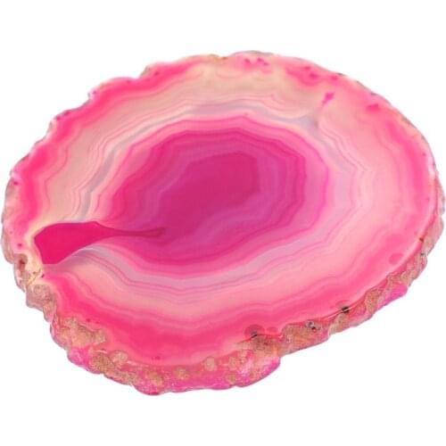 Natural Agate Stone Mineral Drink Coaster Wine Cup Mat Irregular Slice Stone Jewelry Display Home Decoration