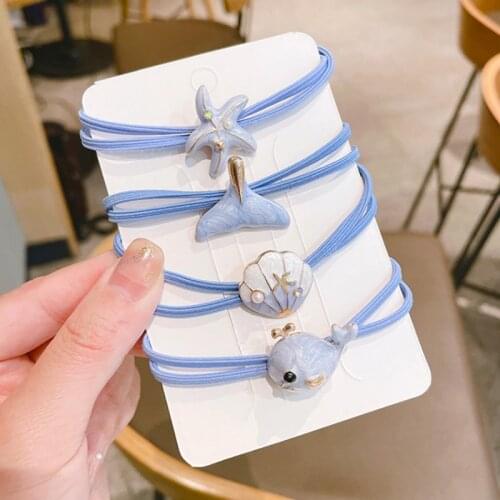 2021 New Creative Heart Square Hair Rope Simple Girl Rubber Band Headdress Simple Hair Ties for Women Fashion Hair Accessories