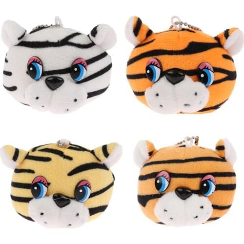New 2022 Year Tiger Head Stuffed Plush ToyPendant Gift Keychain Plush Toy Doll