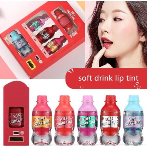New Hot Sales Fruit Color Lip Tint Idol Soft Drink Lip Tint Long Lasting Matte Lip Gloss Cute Liquid Lip Stick For Women D9865