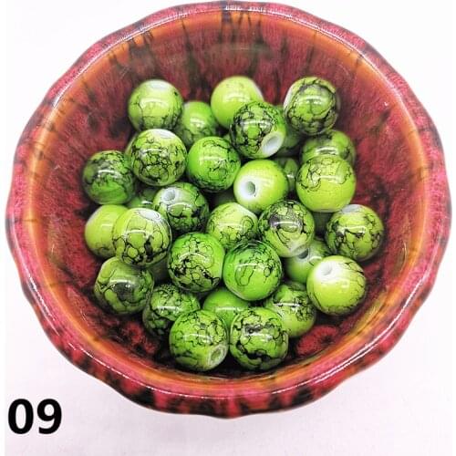 Wholesale 4/6/8/10mm Czech Glass Beads Round Charm Loose Spacer Beads Black Painted For Jewellery Making DIY Bracelet #09