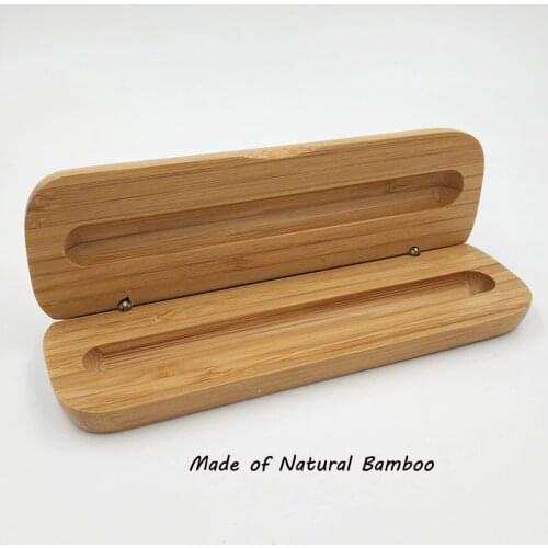 Hand-polished Bamboo Pen Box Wooden Pencil Case for Ballpoint Roller Pen Environmental Protection as Bussiness School Gift