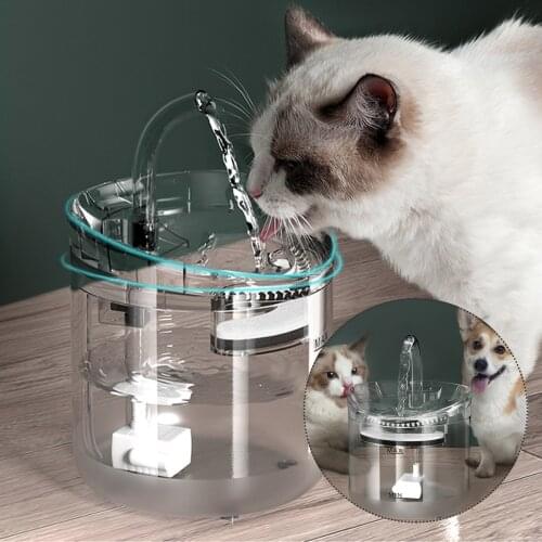 2L Cat Water Fountain Filter Automatic Sensor Drinking Fountain For Cats Feeders Pet Water Dispenser Auto Drinker For Cats