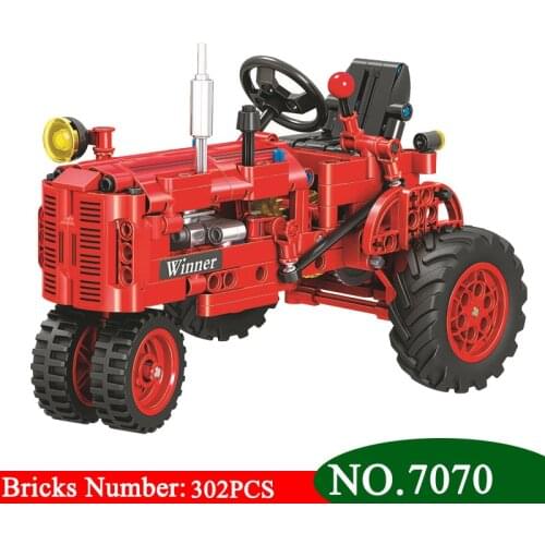 Winner NEW 7070 302pcs Technic Classical Classic Old Tractor building block DIY Educational Brick Toys for children Funny Gift