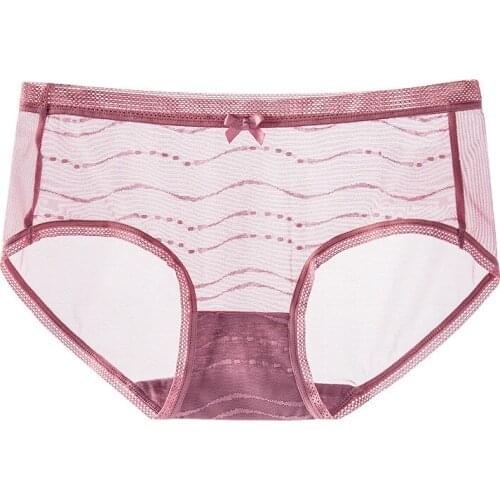 Sexy Women Panties Summer Seamless Cute Bow Girls Underwear Sexy Lace Low-Rise Briefs Cotton Transparent Female Lingerie