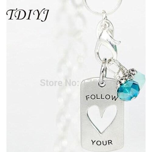 TDIYJ Hot Sale Rectangle Alloy Floating Heart Tag fit Memory Locket for Women HYT18 6pcs/lot