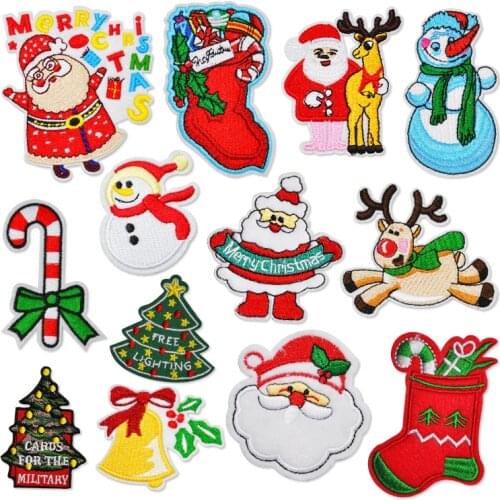 Christmas Snowman Christmas Tree Elderly Embroidered Cloth Stickers Clothing Accessories Badge Patch