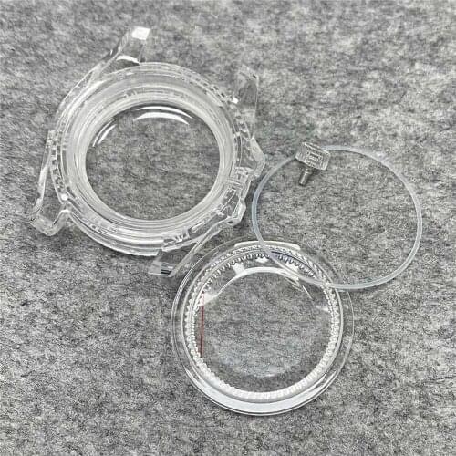 For NH35/NH36 Watch Movement Repair Part 40mm SUB Plastic Transparent Watch Case Kits