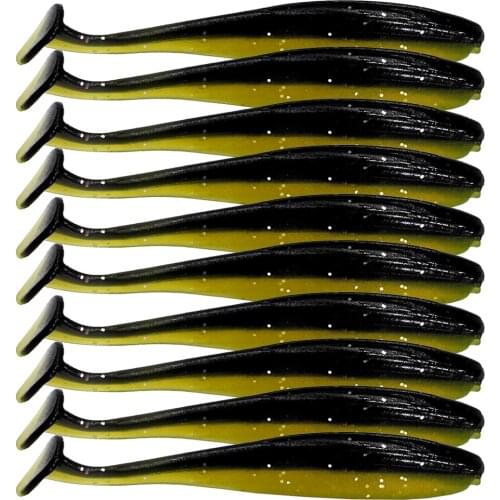 5.5cm 10pcs T Tail Wobblers Soft Baits Silicone Fishing Lures Artificial Bait for Carp Bass Fishing Tackle