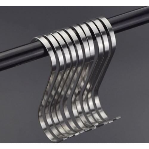 Brand New 10PCS 304 Stainless Steel Heavy S Hooks Bathroom Hanging Hangers Kitchen Utensil Pan Pot Holder Rack Hooks