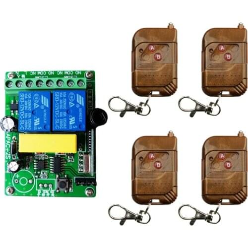 315MHz 433MHz AC220V 2CH 2 Channel Wireless RF Remote Control Switch Transmitter+ Receiver Relay Switch Module