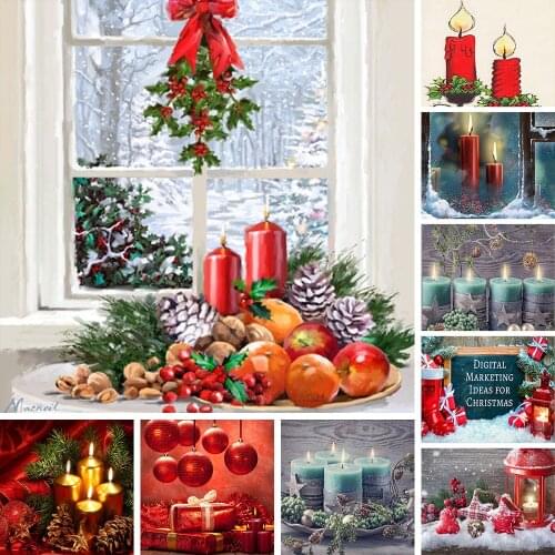 2020 DIY Christmas Fruit Cross Stitch Embroidery 11CT Kit Craft Needlework Set Cotton Thread Canva Printed Home Decor New Design