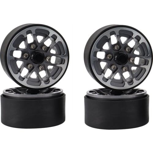 4PCS Metal 1.9 Beadlock Wheel Rims Hub for 1/10 RC Crawler Car Jeep Wrangler Axial SCX10 90046 Traxxas TRX4 Parts