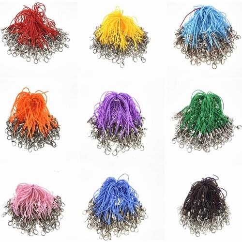 50pc DIY Lobster Clasp Lanyard Strap Cord Colorful Nylon Hanging Strap Ring for Mobile Phone Straps Jewelry Key Chain Holder Tag