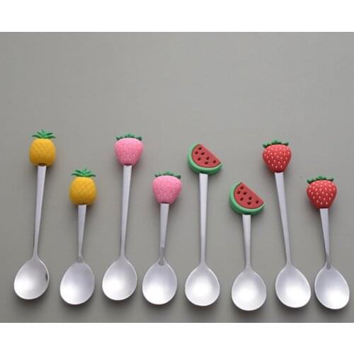 80%HOTTea Spoon Adorable Convenient Fruit Shaped Mini Cartoon Ice Cream Scoop for Restaurants