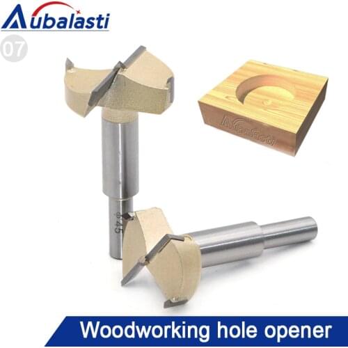Aubalasti 15mm-60mm Forstner Tips Woodworking Tools Hole Saw Cutter Hinge Boring Drill Bits Round Shank Tungsten Carbide Cutter