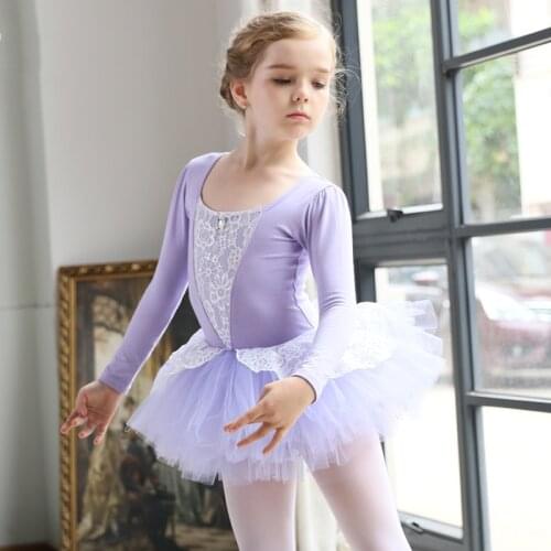 Girls ballet dress long sleeve ballet costume cotton ballerina dance leotard ballet tutu gymnastics leotard for girls