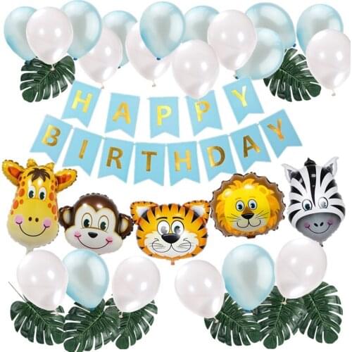 Birthday Banners Children Forest Animal Theme Boy Birthday Decoration Balloon Combo Baby Birthday Party Supplies