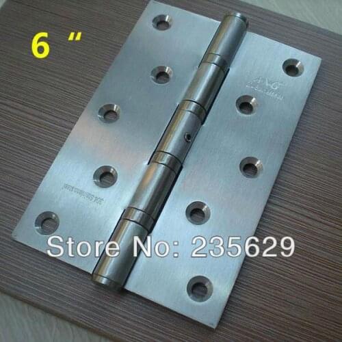 Free Shipping, 6inch,304 brushed stainless steel Finished Hinges for timber door /wooden Door, ball bearing, no noise, long life
