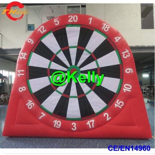 Free air shipping 3x3m pvc tarpaulin inflatable dart board for sale, commercial inflatable football dart game soccer dart board