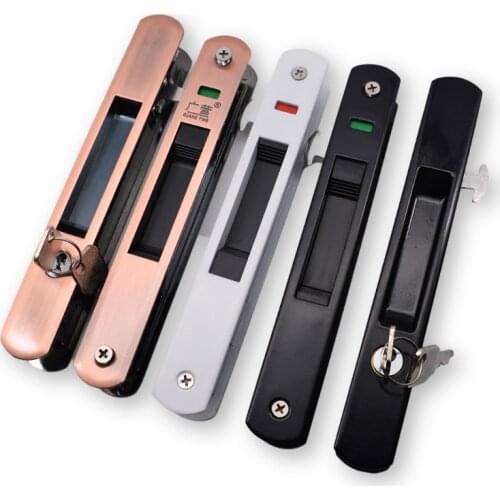 Mute Mortice Sliding Door Locks Hidde Handle Interior Door Pull Lock Modern Anti-theft Room Wood Door Lock Furniture Hardware
