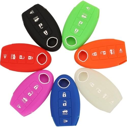 Kutery 4 Buttons Remote Key Case Silicone Set Shell For For Nissan Murano Altima Maxima Armada Sentra Versa Leaf Car Accessories