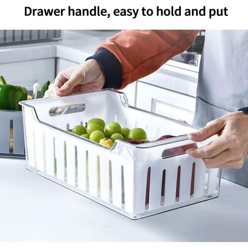 Double-layer Refrigerator Organizer Bins Clear Fruit Food Jars Storage Box for Freezer Cabinet Kitchen Accessories Organization