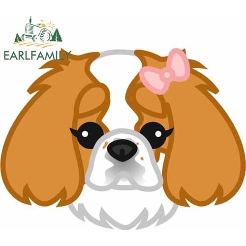 EARLFAMILY 13cm x 9.8cm Cartoon Cat Dog Animal Car Stickers Home Decoration DIY PVC Posters Puppy Wall Art Decals