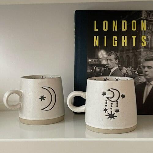 Cutelife Nordic Star Moon Ceramic Coffee Mug Cup Breakfast Drinking Milk Tea Mug Cute Latte Reusable Couple Gifts Porcelain Mugs