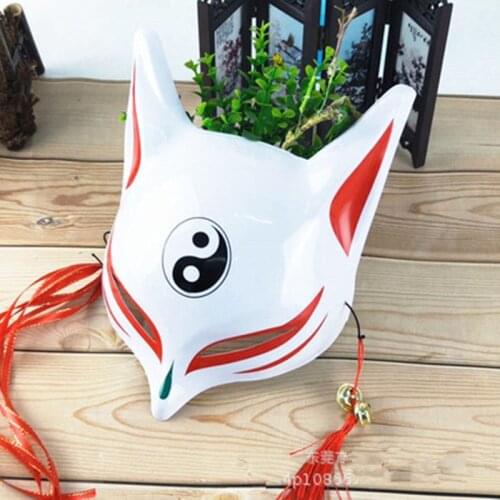 Fox Mask Japanese Cosplay Mask Party Half Face PVC Fox Masks Masquerade Festival Cosplay Costume cat mask rave festivals Costume