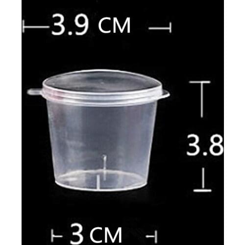 10Pcs 25ml Disposable Plastic Takeaway Sauce Cup Containers Food Box with Hinged Lids Small Pigment Paint Box Palette Reusable