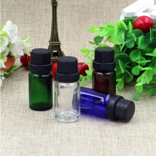 Wholesale 10ml Small Glass Cosmetic Bottle Empty Essential Oil Sample Packaging Bottles With Childproof Cap
