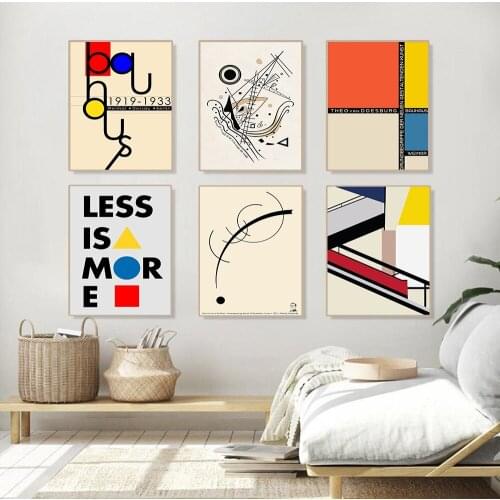 Posters and Prints Bauhaus Staircase 1919-1933 Weimer Exhibition Poster Wall Art Pictures Canvas Painting for Room Home Decor