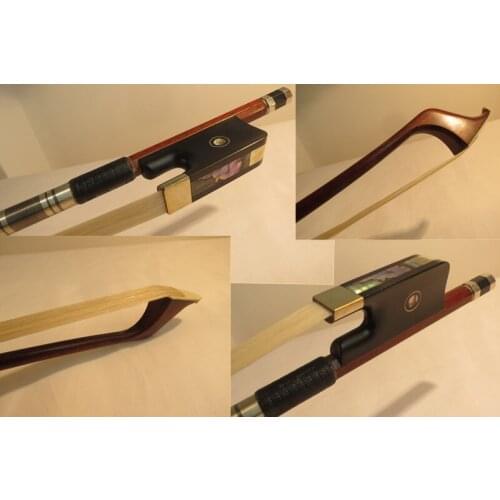 Strong profession France style Pernambuco Carbon fiber bass bow 3/4,copper mounted