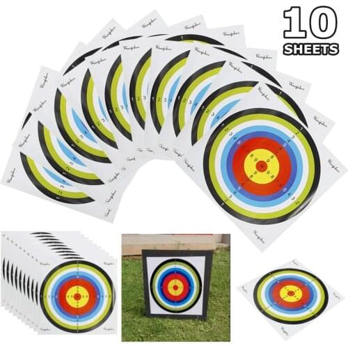 Professional 10 Sheets Shooting Target Paper Archery Shoot Targets Bow Arrow Gauge Indoor Target Paper Hunting Training Practice