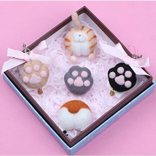 Poke music wool felt diy material package handmade creative adult cat birthday gift heart gift