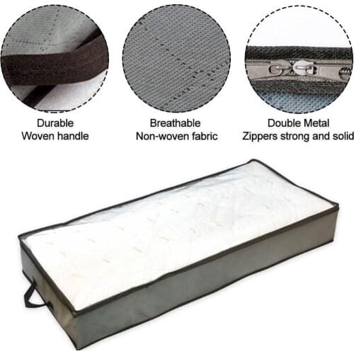 1PCS Foldable Under Bed Bags Large Under Bed Storage Thick Bags Boxes Storage Zippered Clothes Breathable Organizer Underbe D8K9