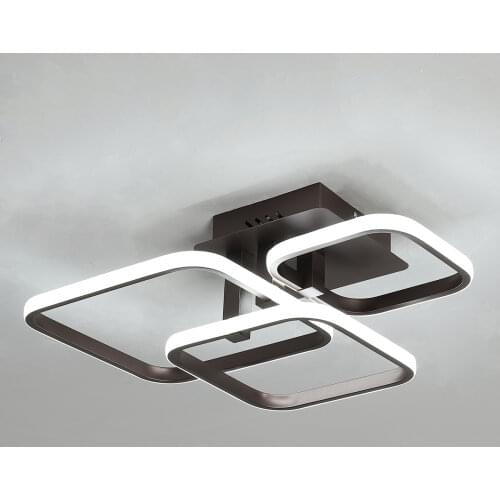 Ganeed Acrylic LED Dimmable Ceiling Light 3 Square Rectangular Decor Lighting Flush Mount Lamp for Kitchen Bedroom Living Room