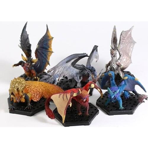 Monster Hunter Standard Model Plus Vol.13 Nergigante Lunastra Teostra Xenojiiva Kushala Daora PVC Figures Toys 6pcs/set