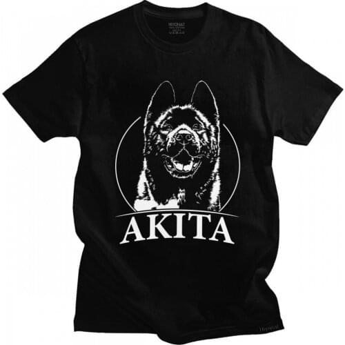 Streetwear Mens Funny Proud Akita Dog Tshirt Short-Sleeve Round Neck Cotton T-shirt Summer Animal Tees Shirt Slim Fit Apparel