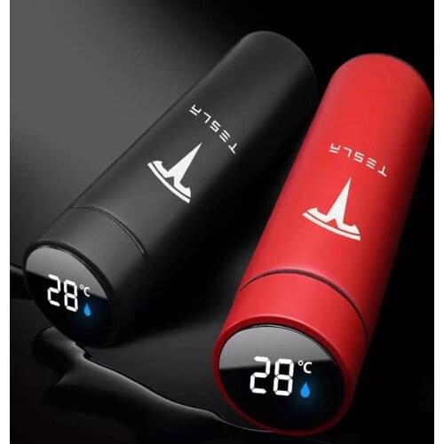 For Tesla Model3 Model Y Model X S 500ML Intelligent Thermos Temperature Display Customize Logo Stainless Steel Vacuum Water Cup
