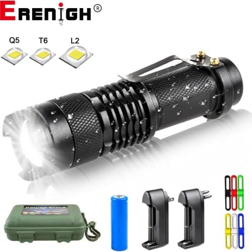 Waterproof Portable Camping Lantern 18650 14500 T6/L2/Q5 Flashlight Camping Light for Tent Hiking Outdoor Emergency Lighting