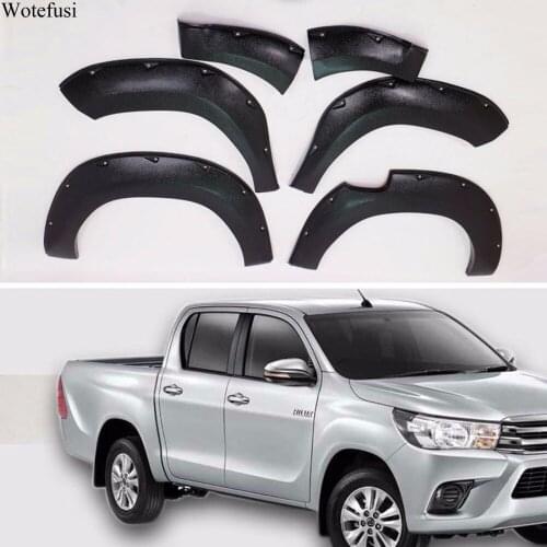 Wotefusi Adhesive Type Matt Black Mud Flaps Fender Protectors Set Kit For Toyota Hilux REVO 4-door 2015-2016 [QPA306]