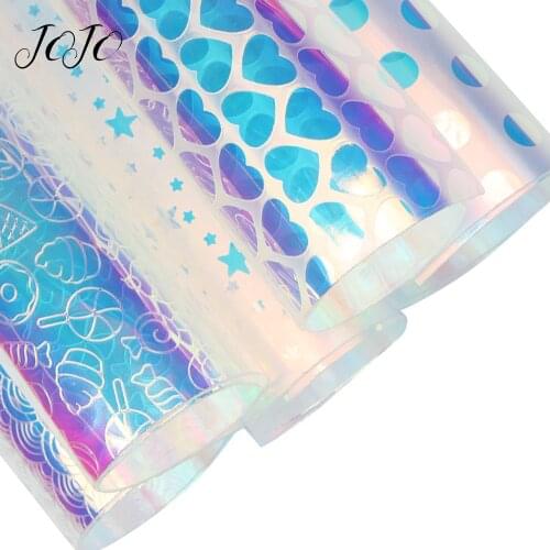 JOJO BOWS 22*30cm 1pc Transparent PVC Fabric For Craft Embossed Sheet For Needlework DIY Hair Bows Home Textile Party Decoration
